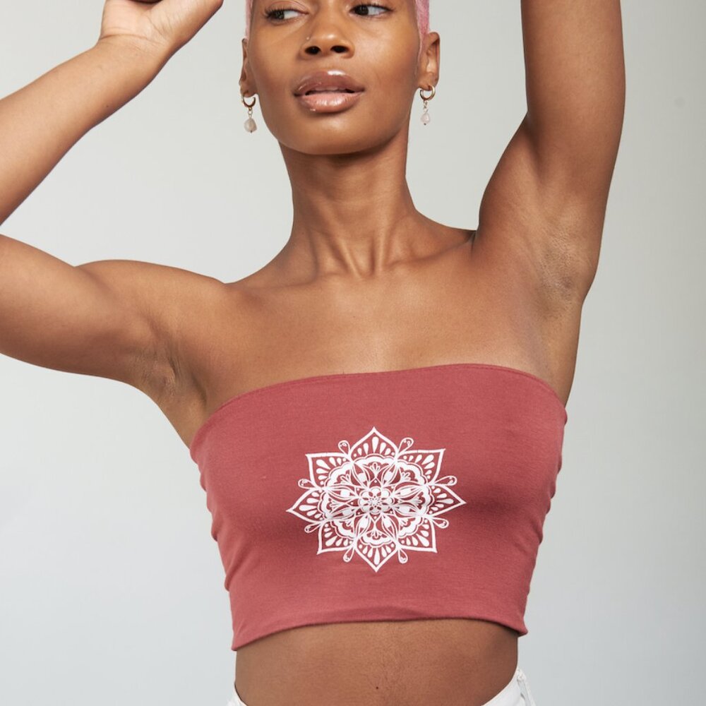 4 Pack Women’s Printed Tube Tops | Basic Fitted, Soft & Stretchy, Made in USA